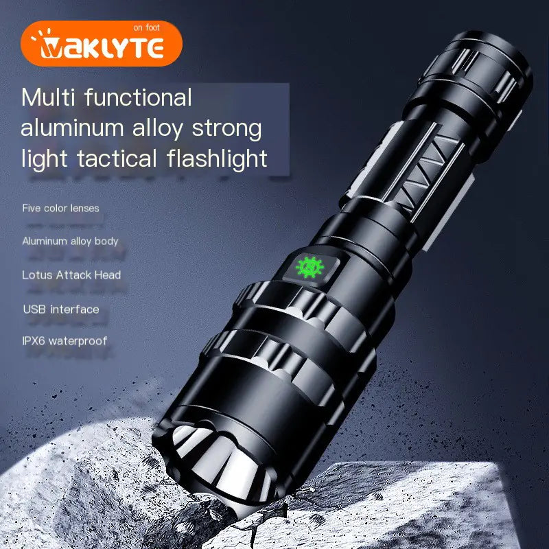 LED Tactical Flashlight with USB Rechargeable, Waterproof