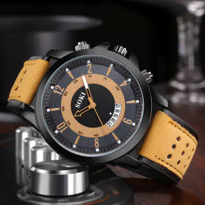 SOKI Men's Quartz Fashion Military Watch with Calendar