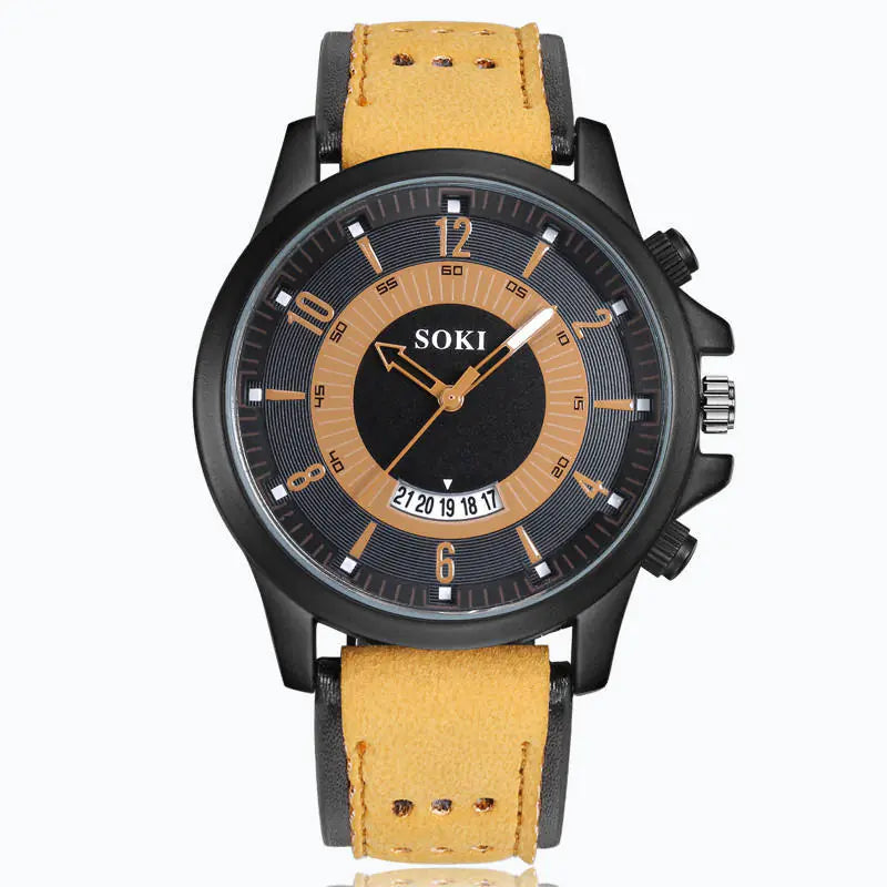 SOKI Men's Quartz Fashion Military Watch with Calendar