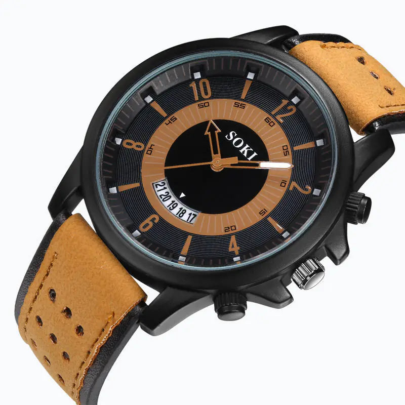 SOKI Men's Quartz Fashion Military Watch with Calendar