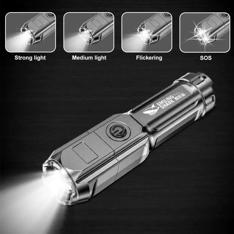 100000 Lumen Tactical USB Rechargeable LED Flashlight